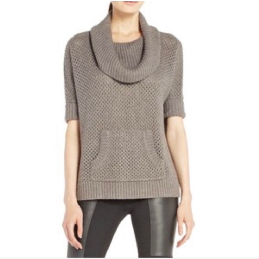 *NWT* BCBG MAX AZRIA " "EDDY" GREY DUSK"-ELBOW SLEEVE COWL NECK SWEATER  O/S